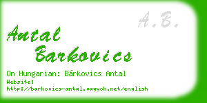 antal barkovics business card